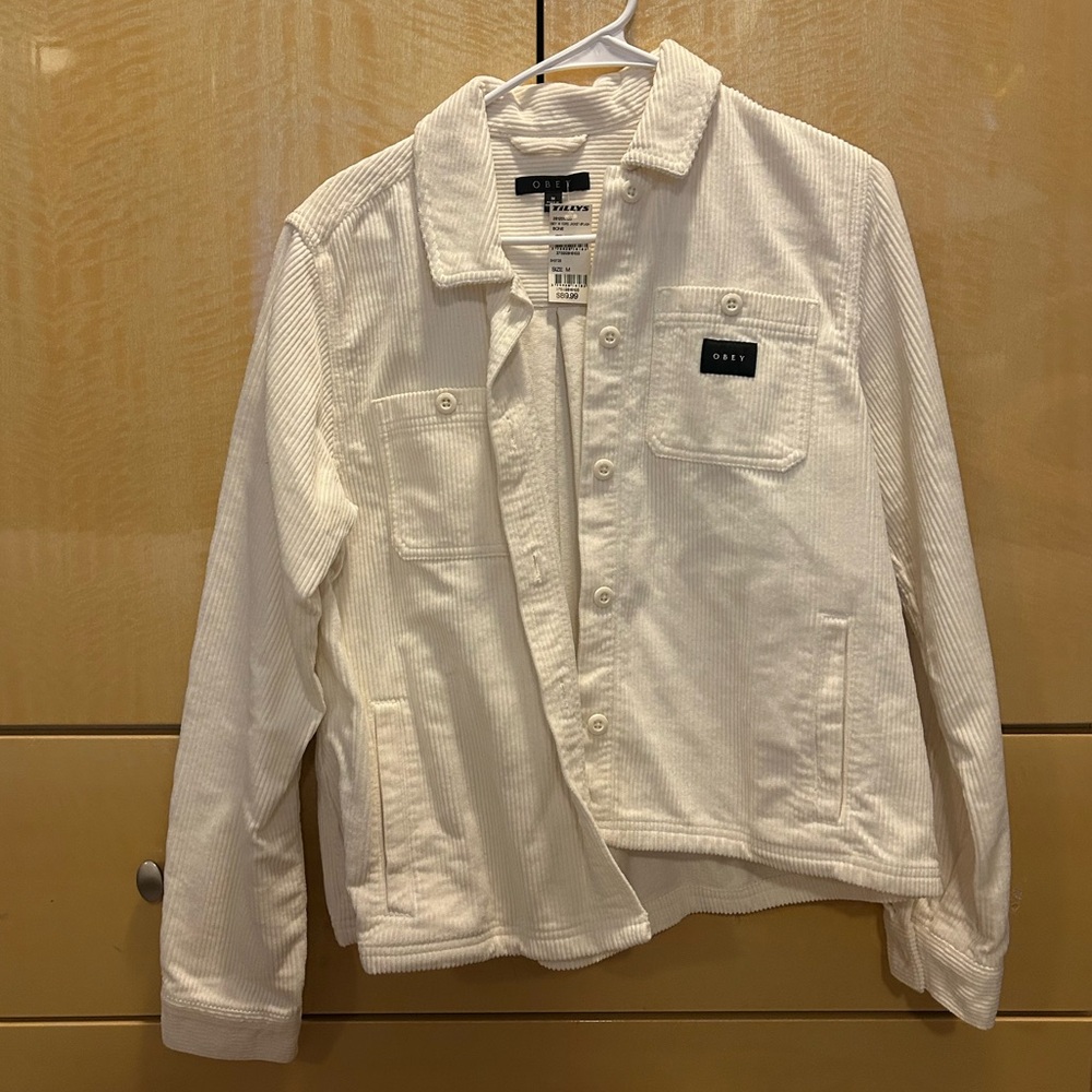 Obey White Jean Jacket Classic Trucker Style